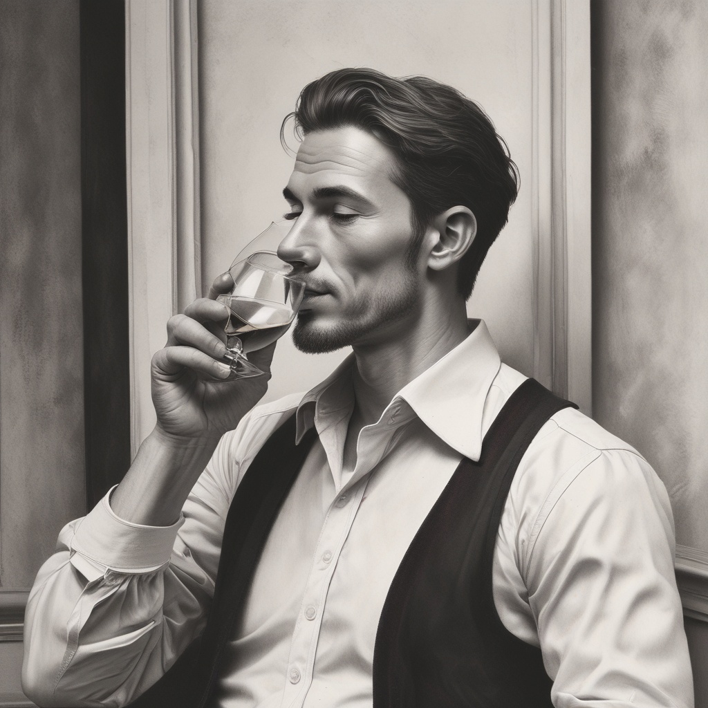 Man drinking wine
